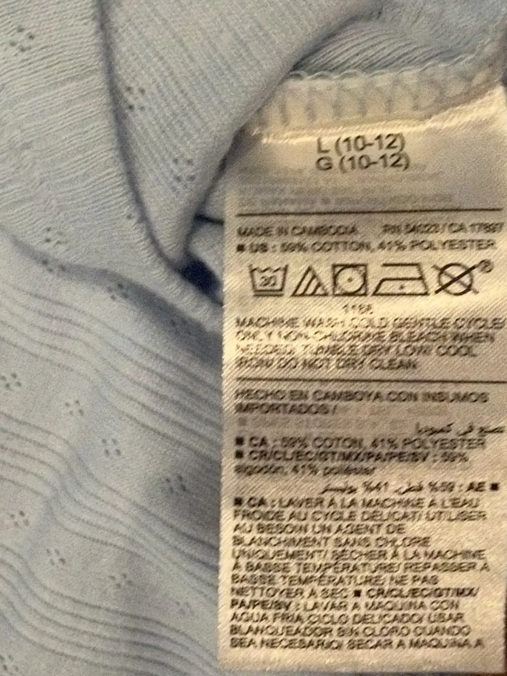Old Navy Girls Light Blue Short Sleeve Henley Tee with Button Details Size Large